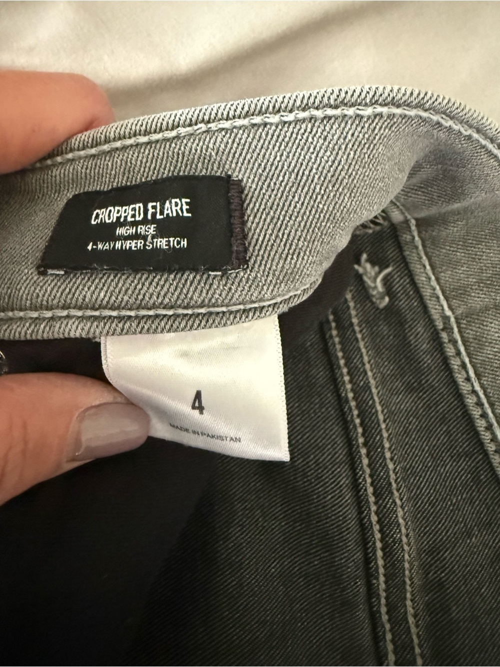 Express Cropped Flare Jeans - Gray